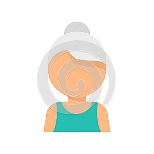 Senior woman workout icon flat isolated vector