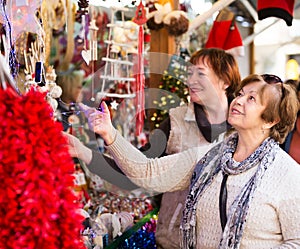 Senior women at Christmas market