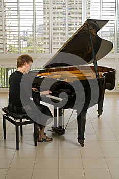 Senior women pianist photo