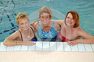 Senior women in the pool