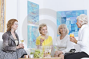 Senior women talking