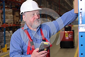 Senior worker in factory