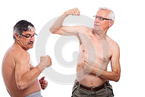 Seniors compare muscles