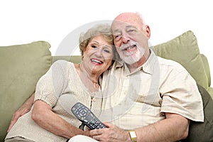 Seniors Enjoying Television