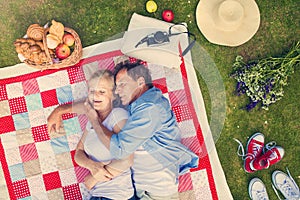 Seniors having a picnic