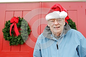 Seniors holiday, Santa grandpa