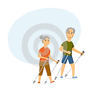 Seniors nordic walking