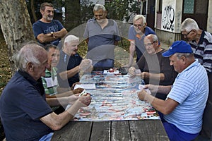 Seniors play cards