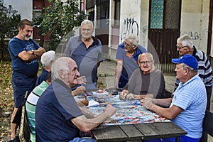 Seniors play cards