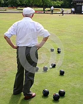 Seniors playing bowls