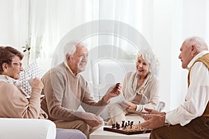 Seniors playing chess