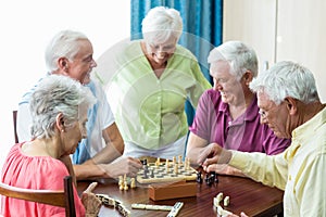 Seniors playing games