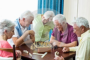 Seniors playing games