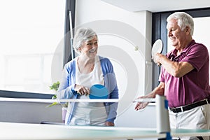 Seniors playing ping-pong