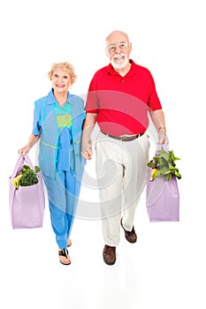 Seniors With Reusable Shopping Bags photo