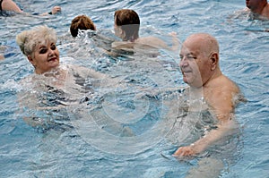 Seniors in simming pool