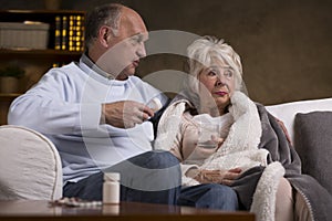 Seniors sitting on the couch