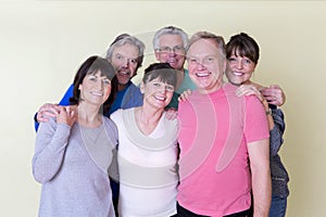 Seniors smiling for camera