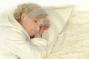 Seniour woman sleeping