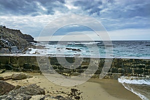 Sennen cove fishing harbor breakwater