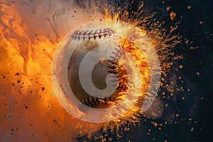 Sensational Baseball bat explosion ball. Generate Ai