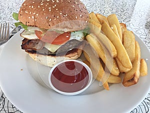 Sensational Hamburger and Hot Fries