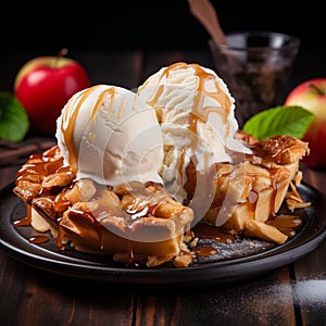 Sensational Sweet Symphony: Apple Pie Harmony with Luxurious Ice Cream