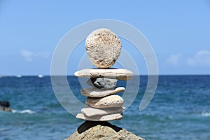 Sensational View of Balanced Stones in a Pile