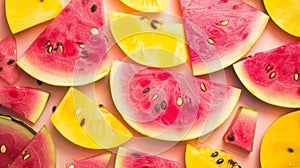 Sensational Watermelon tistry: A Vibrant Fusion of Pink and Yellow in a Stunning Food Concept