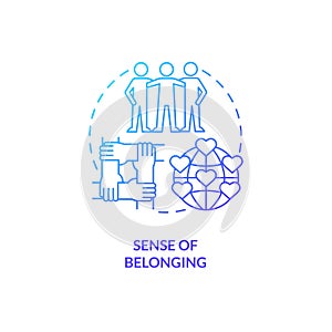 Sense of belonging blue gradient concept icon