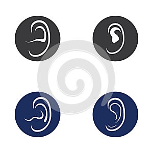 sense of  hearing or ear  icon logo vector design template illustration