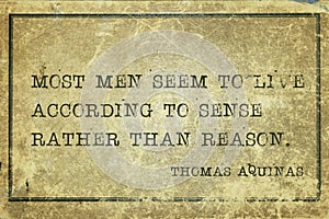 Sense or reason Aquinas