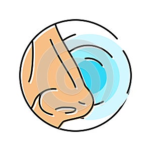 sense smell color icon vector illustration