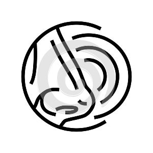 sense smell line icon vector illustration