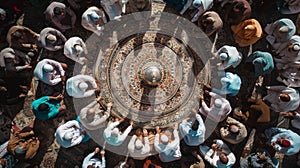 The sense of unity and connectedness a Muslims worldwide as they collectively participate in the sacred rituals and photo