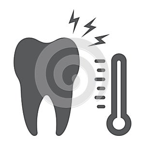 Sensetive tooth glyph icon, stomatology