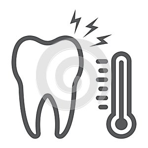 Sensetive tooth line icon, stomatology photo