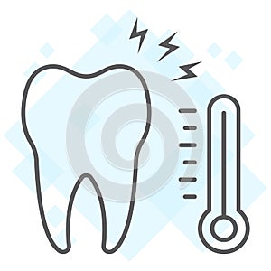 Sensetive tooth thin line icon, stomatology