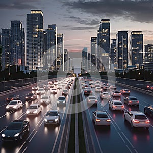 Sensing system and wireless communication network of vehicle. Autonomous car. Driverless car. Self driving vehicle.ort photo