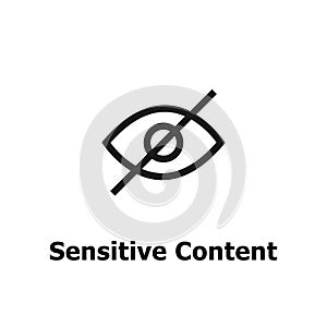 Sensitive content. Eye crossed sign for media content.Censored only adult photo