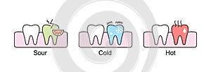 Sensitive teeth icon, illustration vector . Dental concept