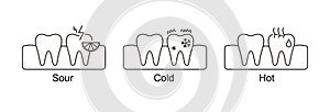 Sensitive teeth icon, illustration vector . Dental concept