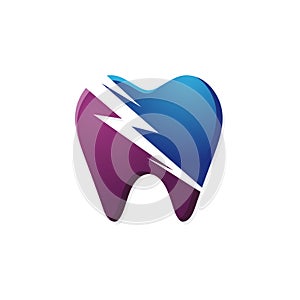 Sensitive teeth Vector icon or logo with flat cartoon design