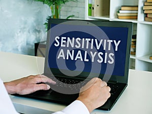 Sensitivity analysis report on screen of laptop.