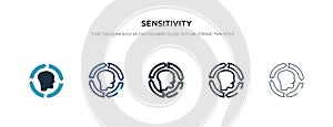 Sensitivity icon in different style vector illustration. two colored and black sensitivity vector icons designed in filled,