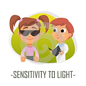 Sensitivity to light medical concept. Vector illustration.