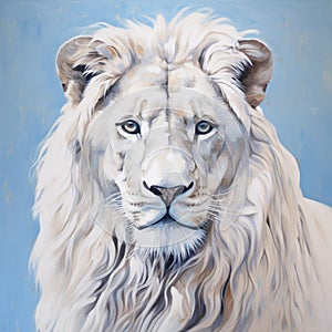 Sensitivity To The Natural World: Majestic White Lion Painting