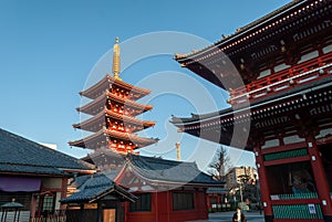 Senso-ji Temple in Asakusa in Tokyo