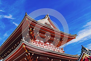 Senso-ji Temple in Tokyo Japan during an amazing sunny day