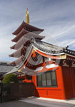 Sensoji Pagoda Buddhist Temple Asakusa Shrine Tokyo Japan